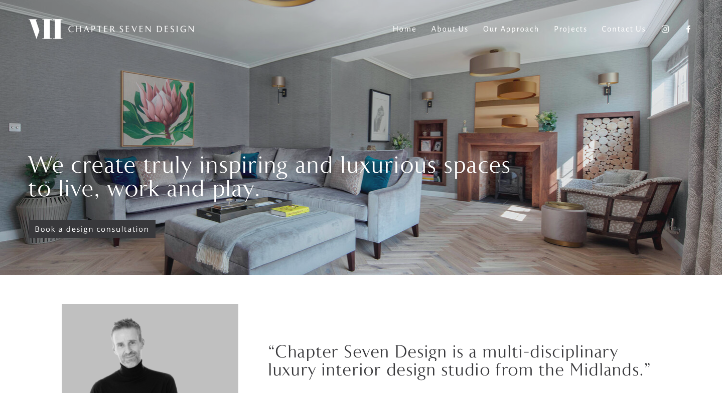 Chapter Seven Design website copywriting homepage